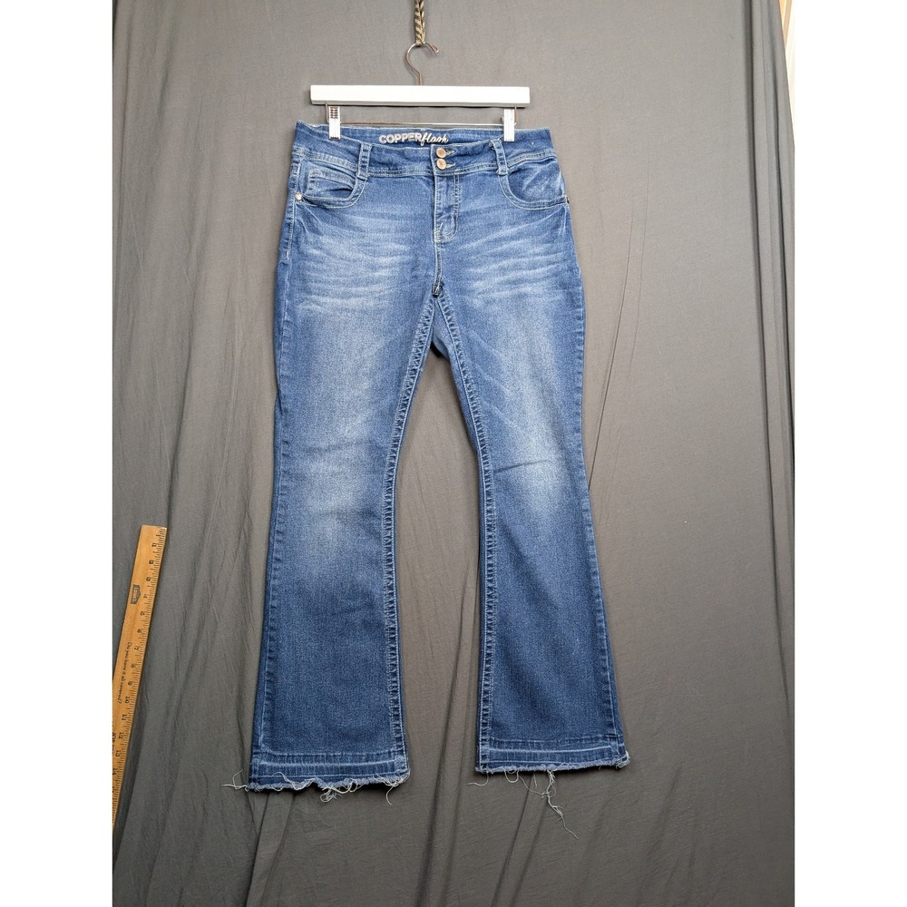 Copperflash Women's Jeans Back‎ Pocket Design Size 10 Curvy Blue Denim